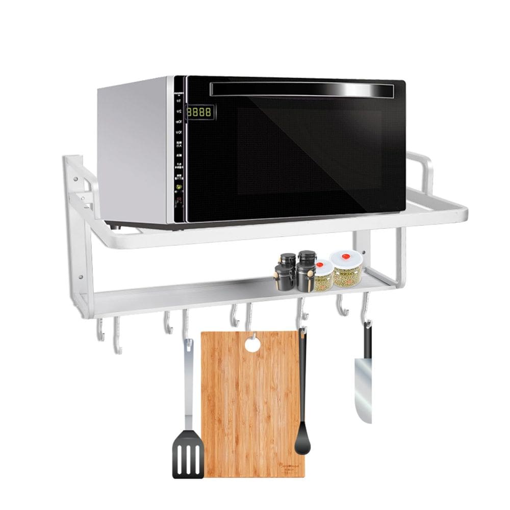 Suporte de prateleira para forno de microondas GLOGLOW Space Alumínio de dupla camada