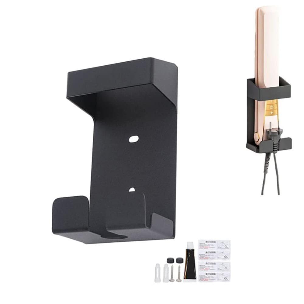 Suporte de secador de cabelo para montagem na parede, suporte para chapinha em aço inoxidável