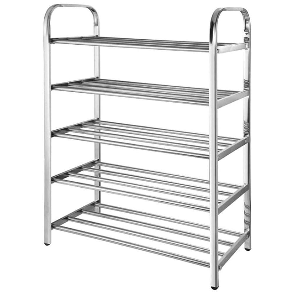 Sapateira Prateleira Inox 5 Andares Saldalia Tenis Sapatilha Calçado Sapato Rack Organizaçao Hall de Entrada Casa Multiuso