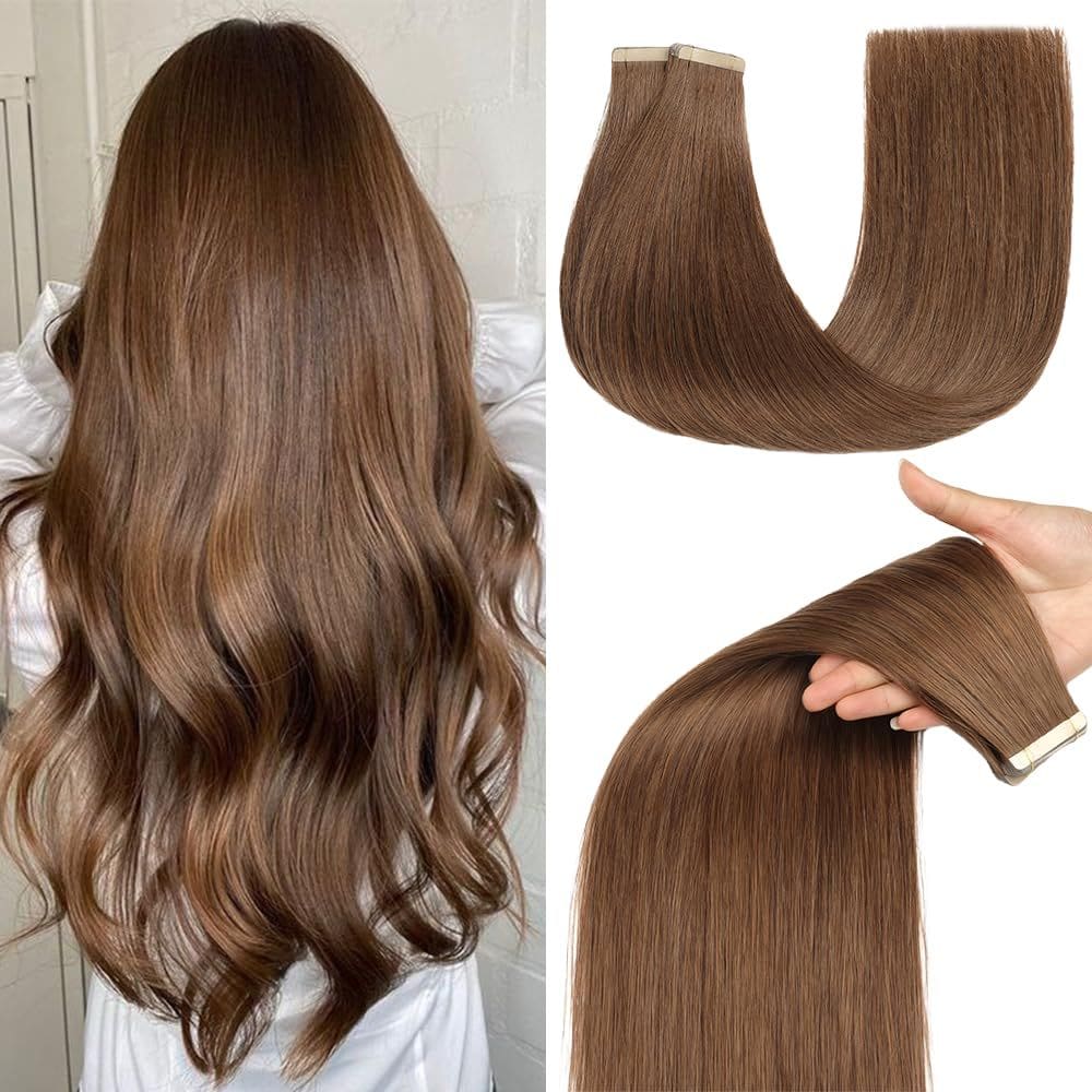 Extensões de cabelo OBHD Tape Ins Human Hair 20 unidades 50 cm 6 # Brown