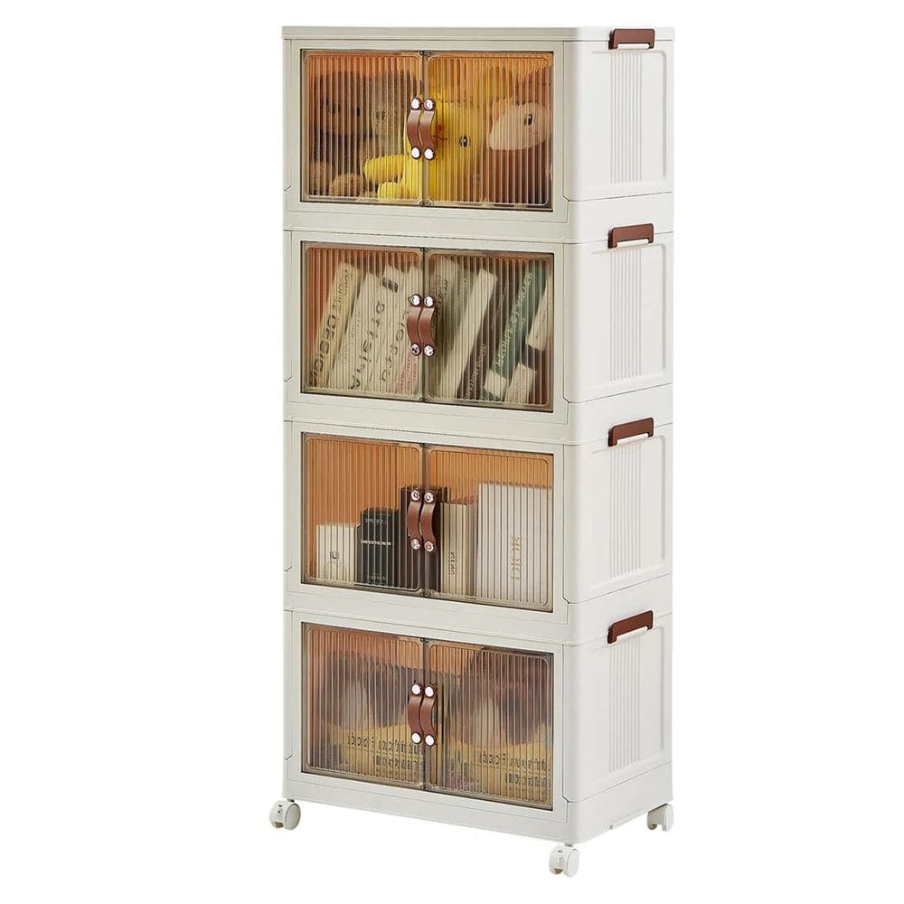 Armario Organizador Dobravel 4 Andares Rodinhas Empilhavel Decoraçao Sala Quarto