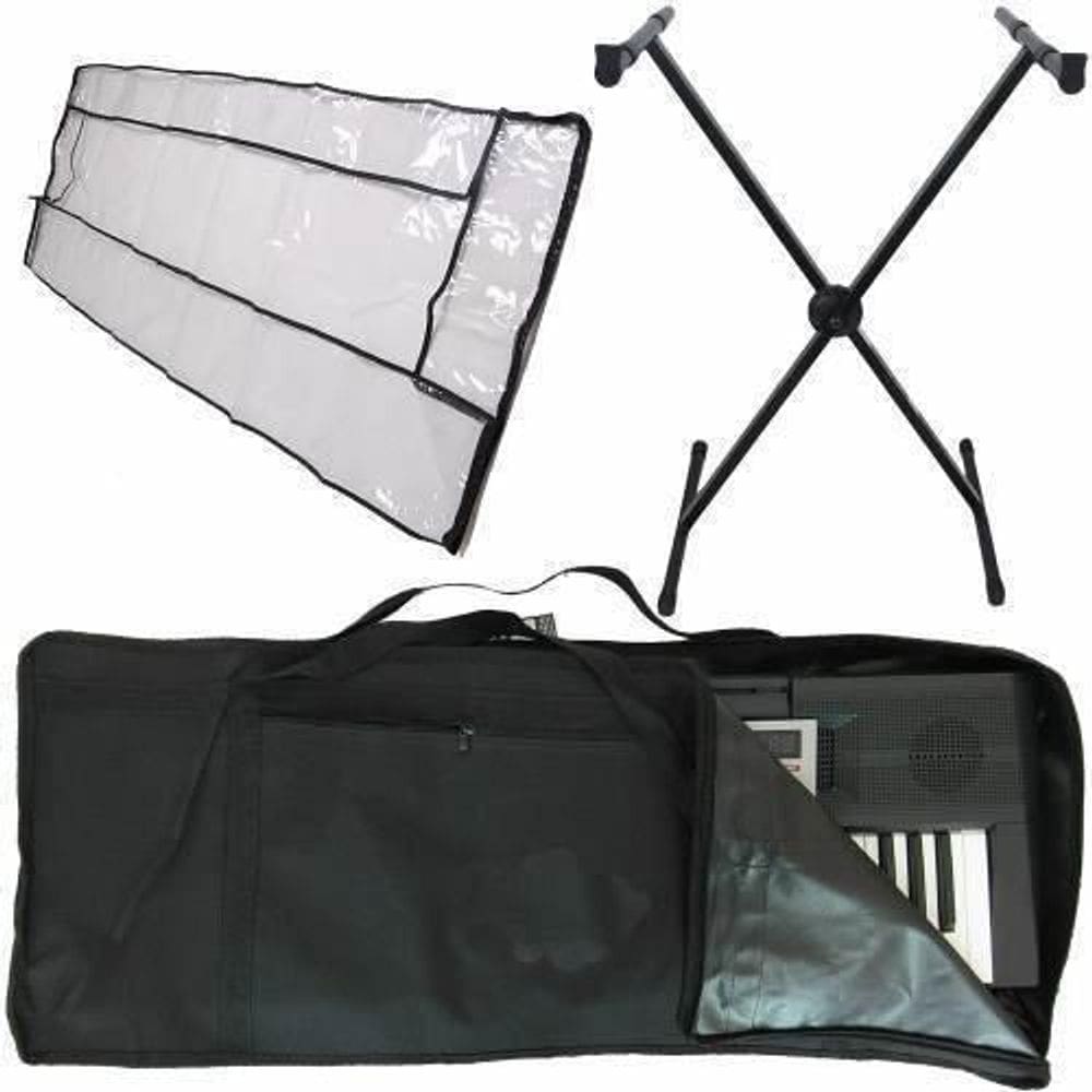 Kit Capa Simples + Suporte Em X Teclado + Cobertura Carbon