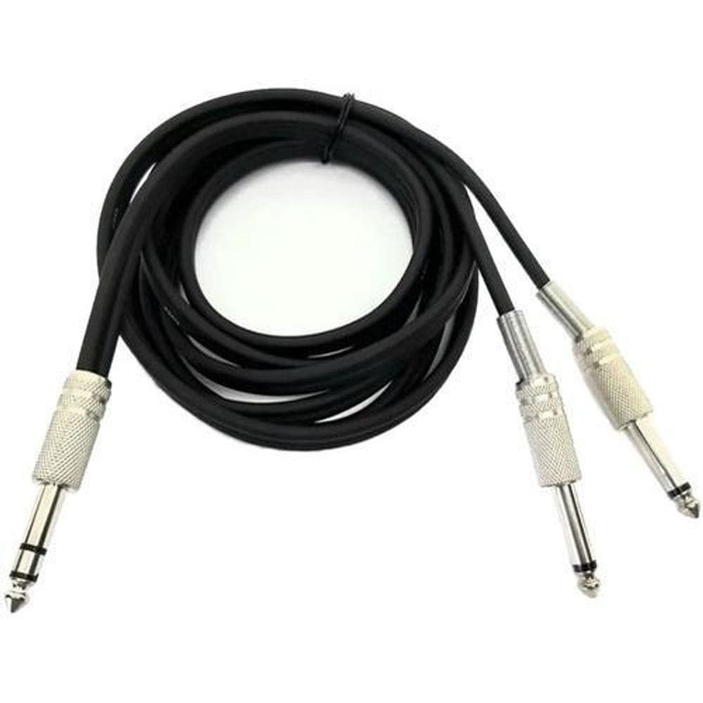 Cabo Insert Y P10 Stereo X 2 P10 Mono 5 Metros Profissional