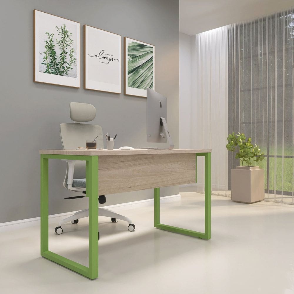 Escrivaninha para Escritório 73,5cm X 150cm Castanheira/Verde Miró