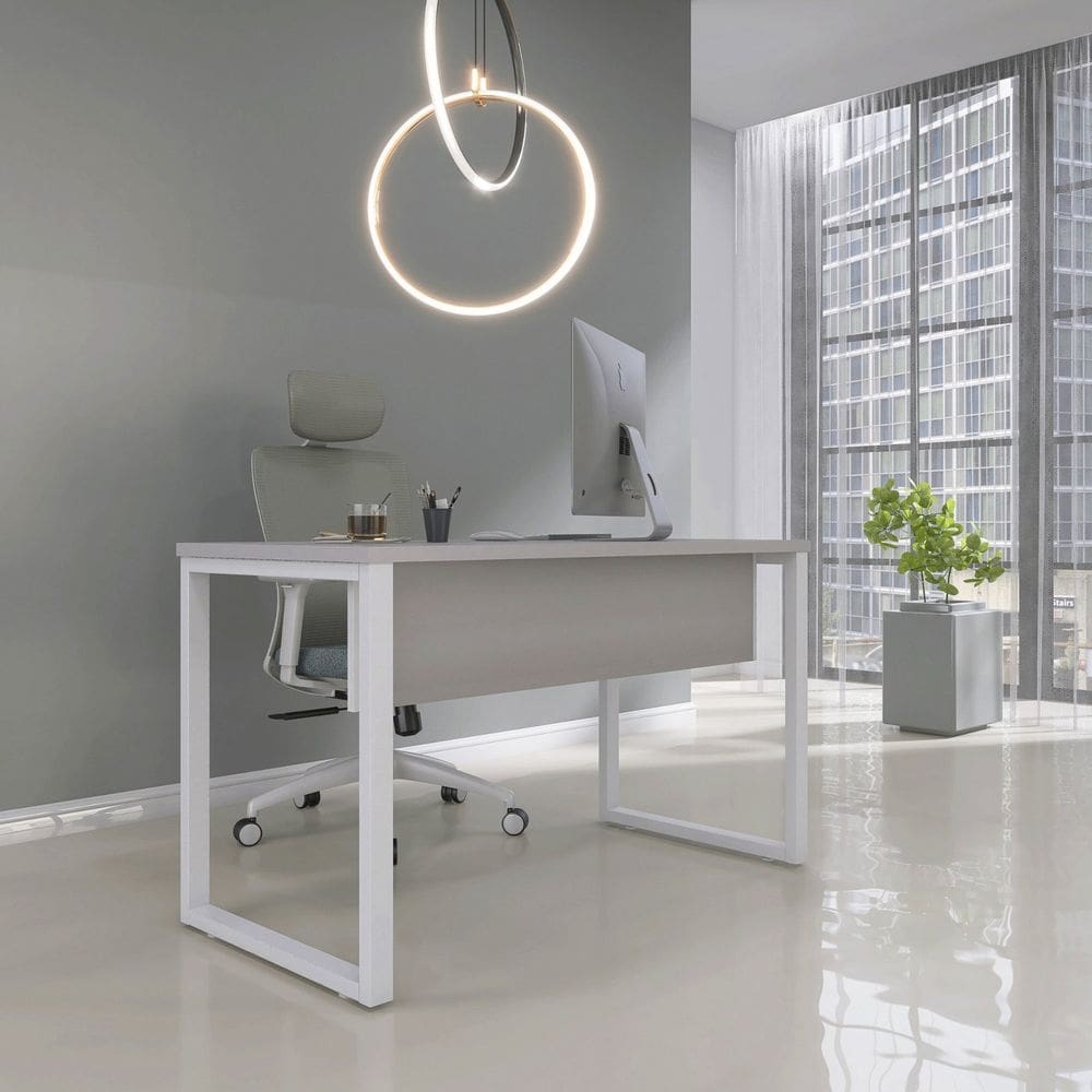 Escrivaninha para Escritório 73,5cm X 150cm Cinza/Branco