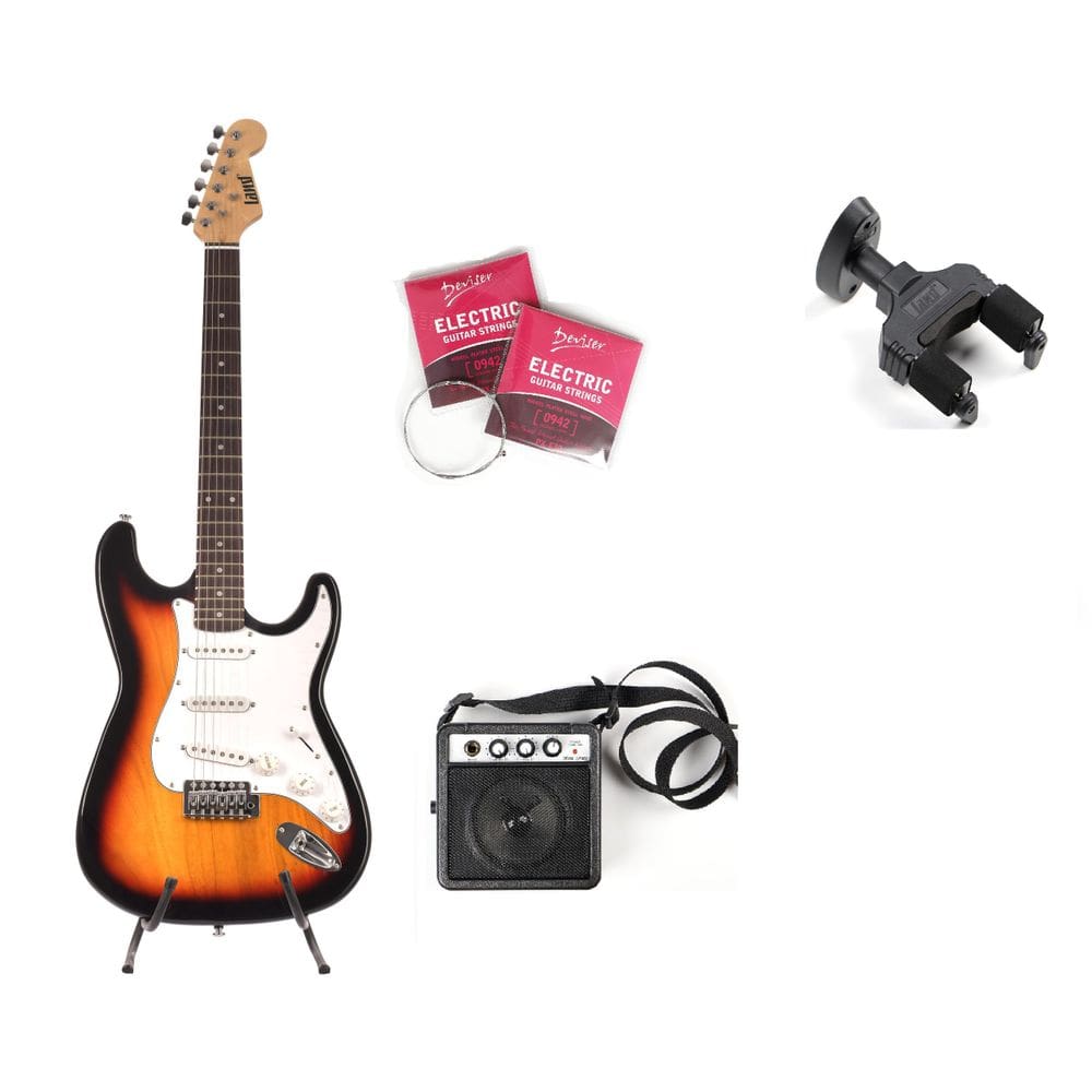 Guitarra Land Sunburst+Cubo+Ecordoamento+Suporte De Parede