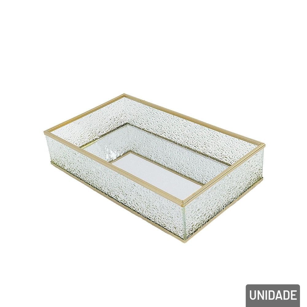 Bandeja Decorativa Metal 24cm Fundo de Espelho