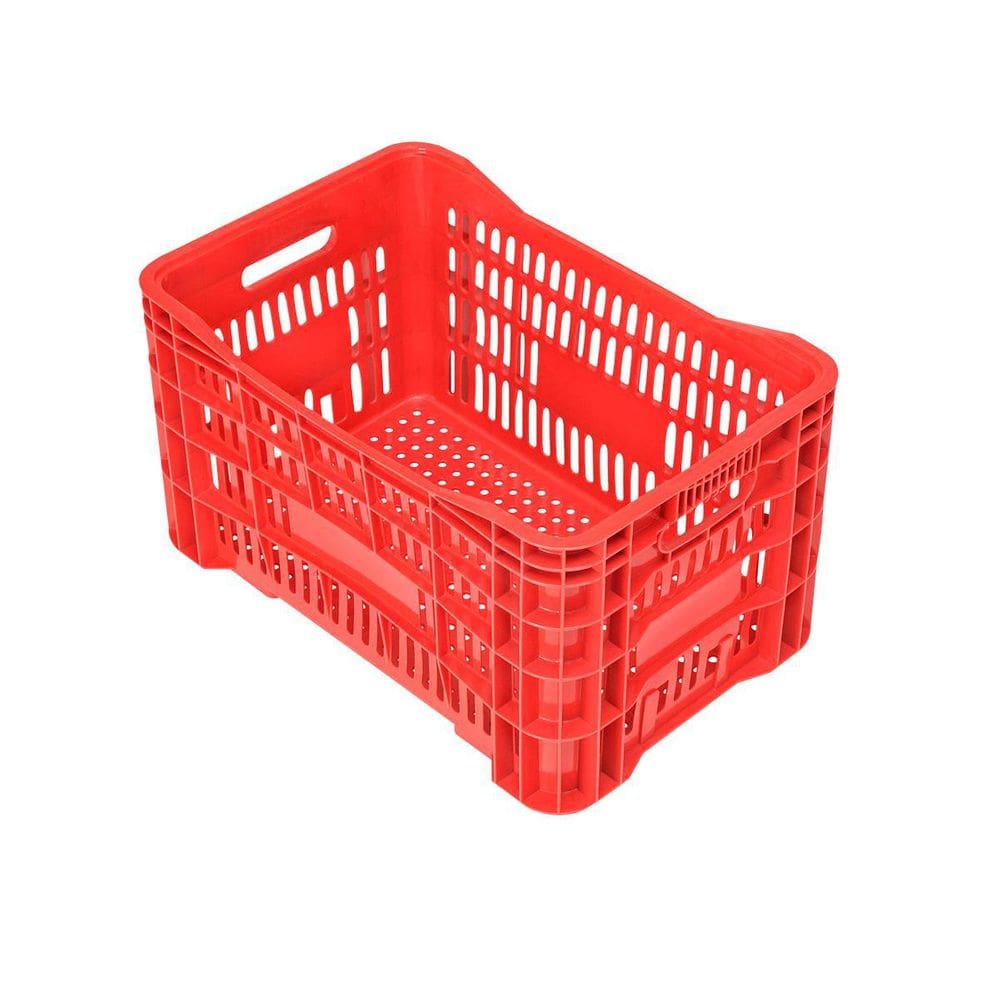 Caixa Plástica Vazada Hortifruti - Vermelho