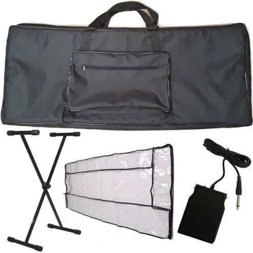 Kit Capa Teclado 5/8 Extra Luxo Acolchoada Com Acessórios