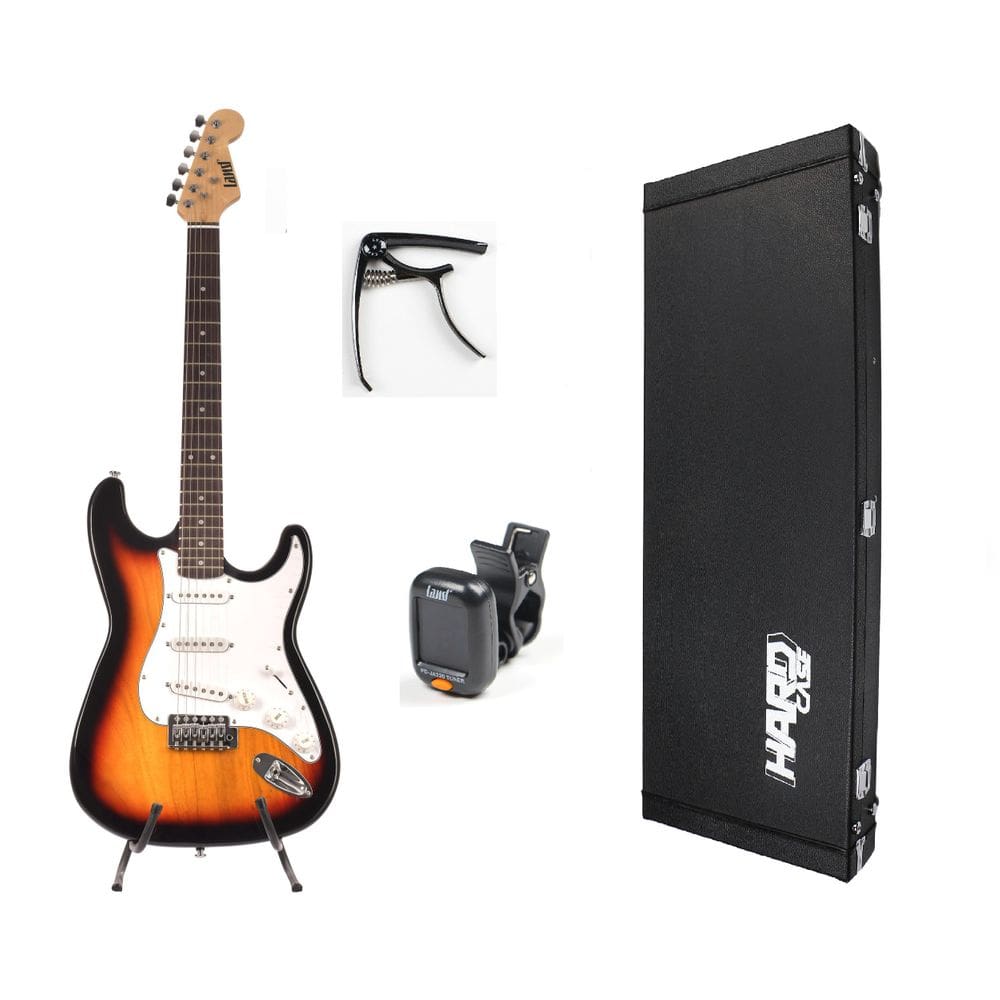 Kit Guitarra Land Sunburst+Case+Capotraste+Afinador