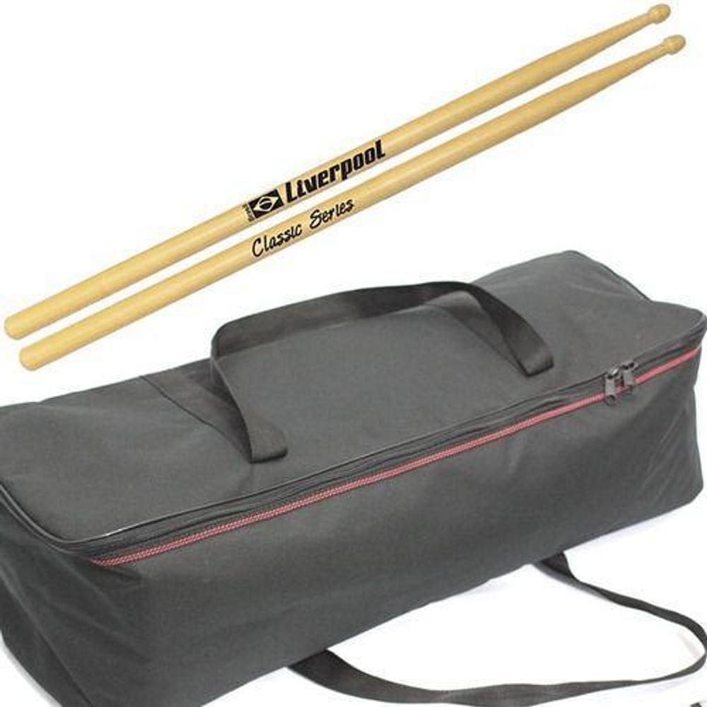 Capa Ferragens Bateria Acolchoada + Baquetas Envio 24H