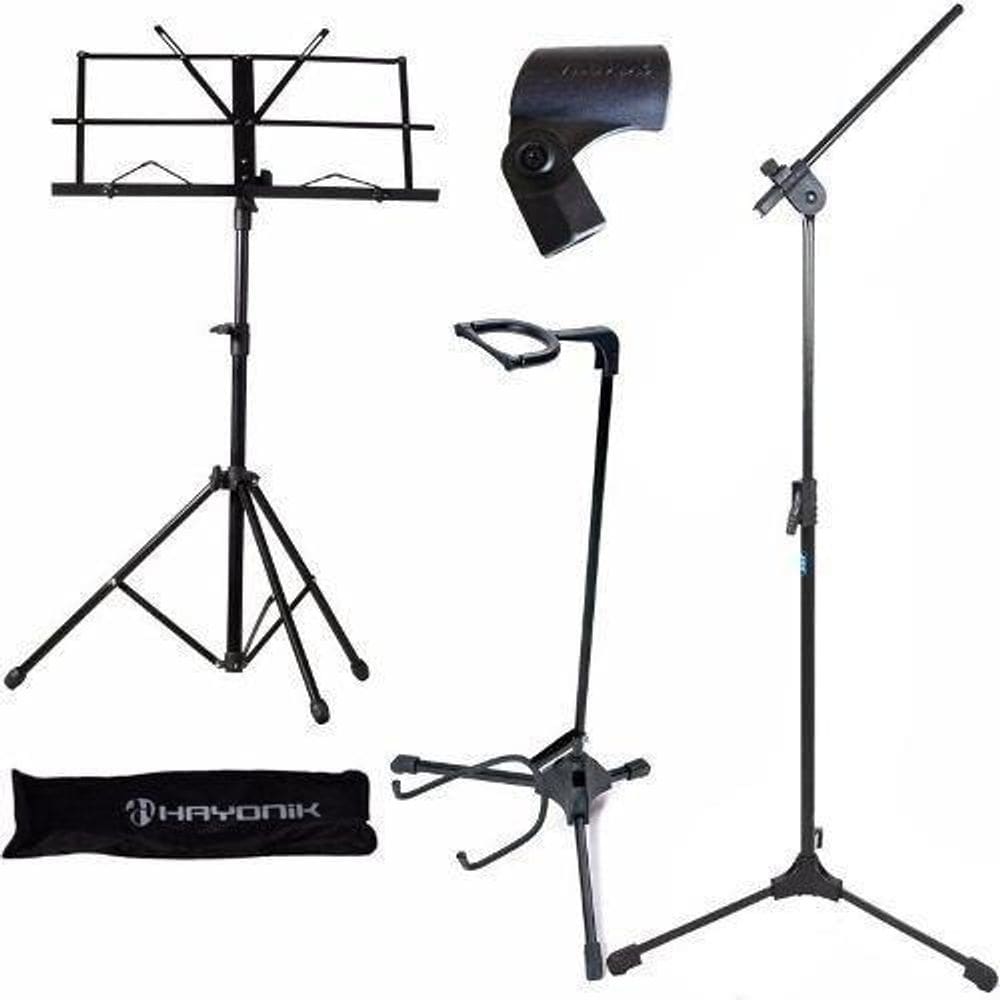 Kit Suporte Violão + Estante Partitura + Pedestal Microfone