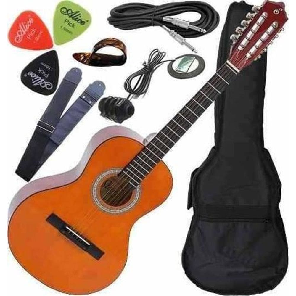 Kit Viola Caipíra Giannini Vs14 Eletroacústico Canhoto Nt