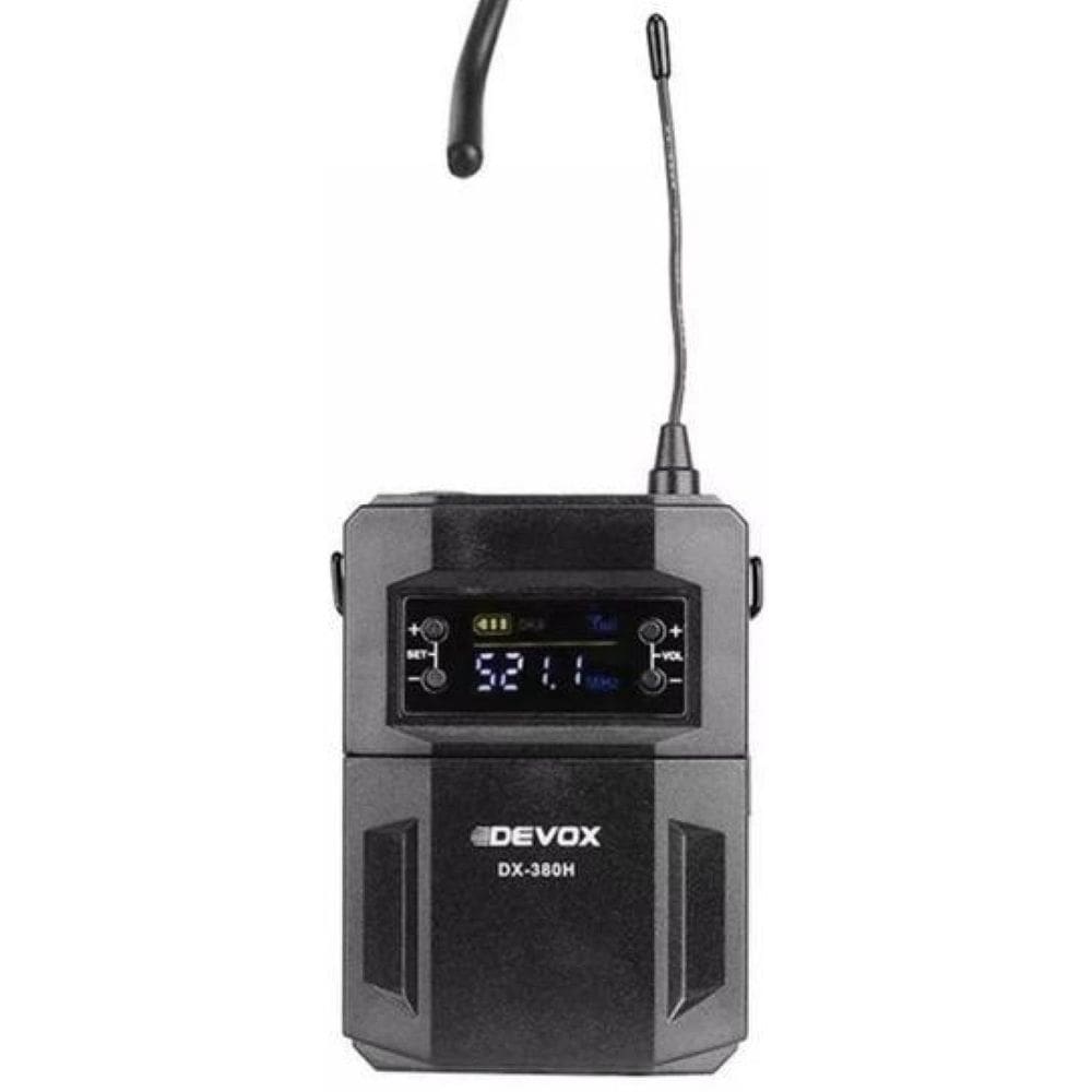 Microfone Sem Fio Dinamico Devox Dx380H Headset Lapela Uhf