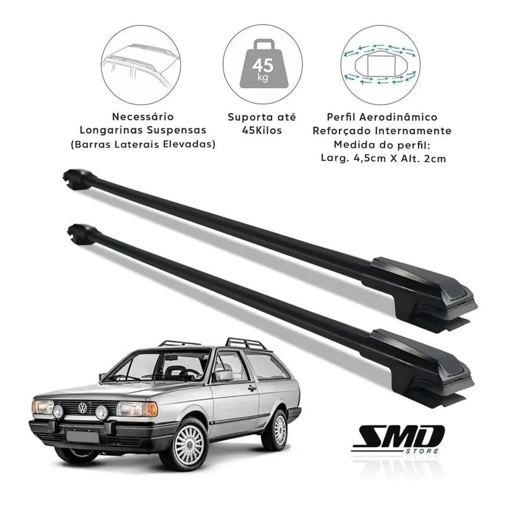Rack Travessa Teto Preto Vw Parati Quadrada 1985 A 1995