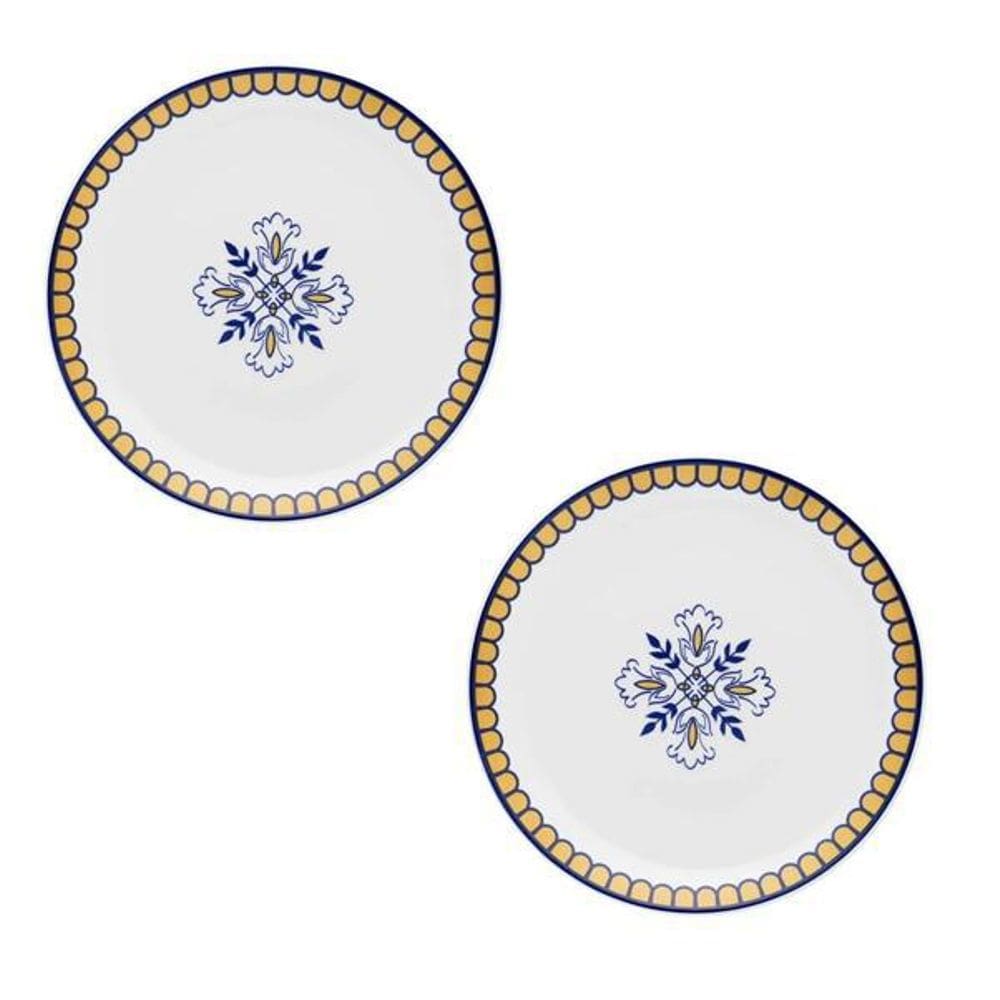 Kit 2 Pratos Sobremesa Porcelana 21 Cm Coup Lisboa Oxford