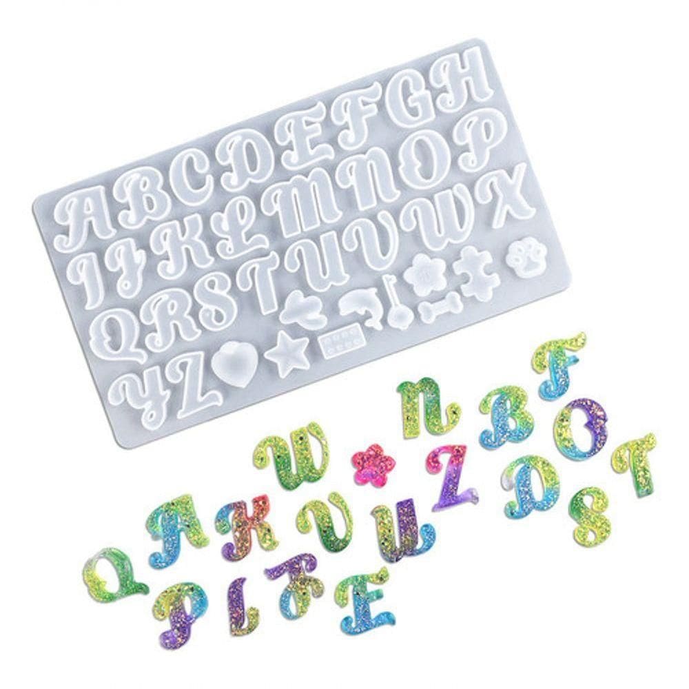 Molde De Silicone Emoji-letras-alfabeto Para Resina