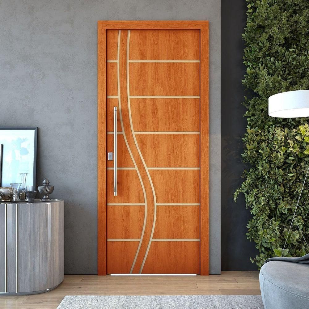 Kit 3 Portas De Madeira Frisada U.v 210cm X 70cm - R70ss Mogno