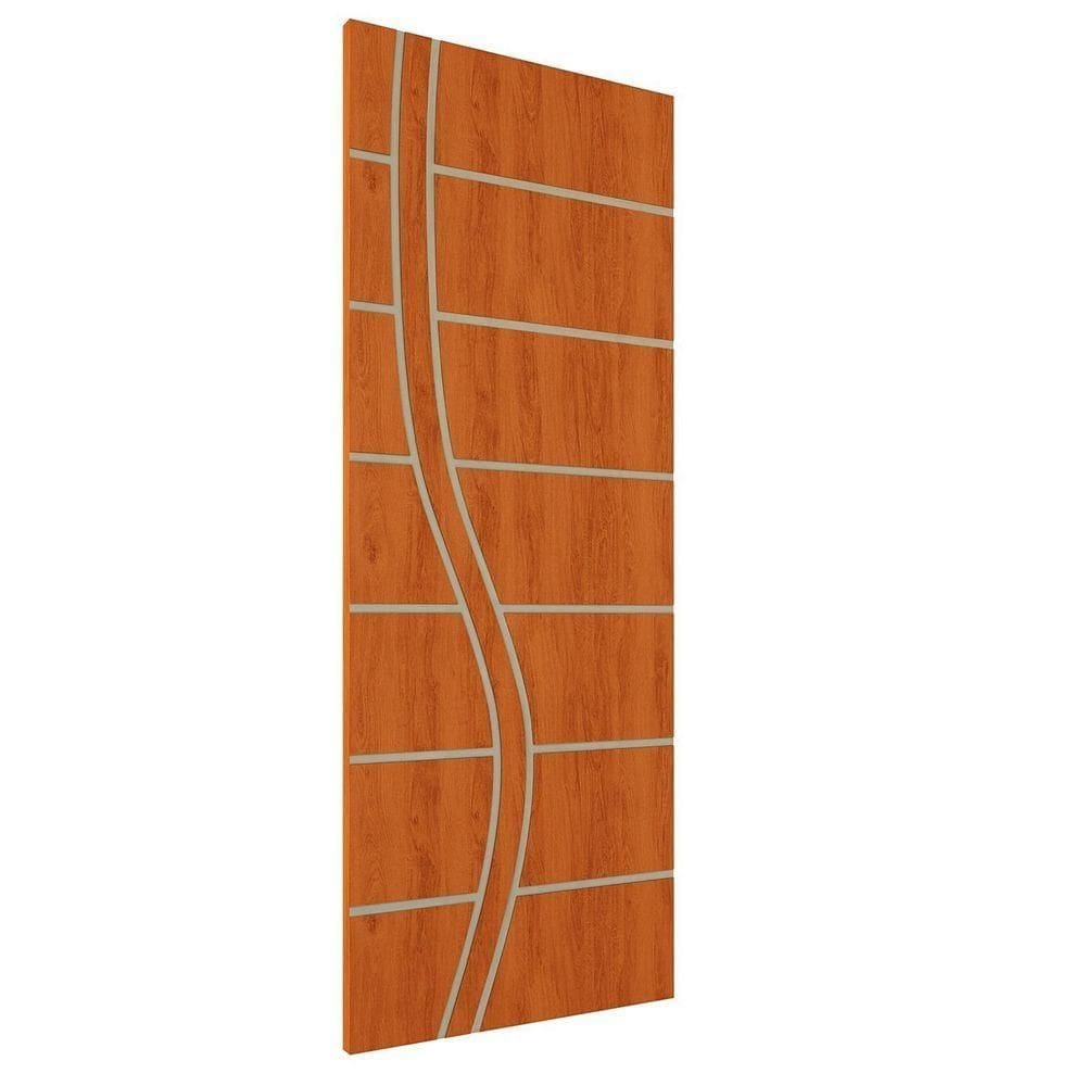 Kit 2 Portas De Madeira Frisada U.v 210cm X 70cm - R70ss Mogno