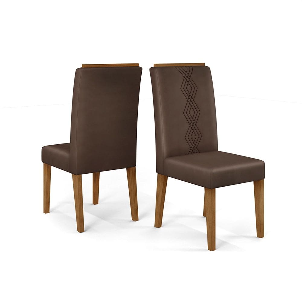 Kit com 02 Cadeiras Yasmin Freijó Veludo Moca DJ Móveis