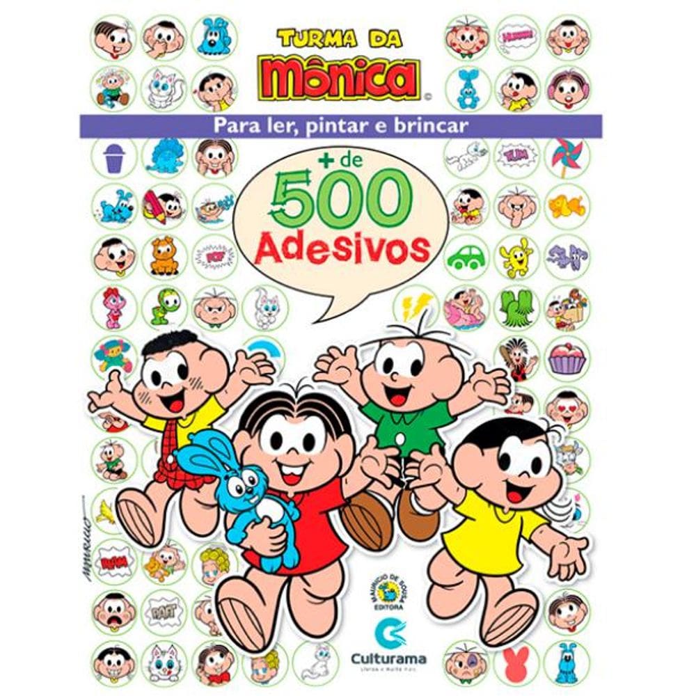 Livro Turma da Mônica Ler e Colorir 500 Adesivos 44 129146