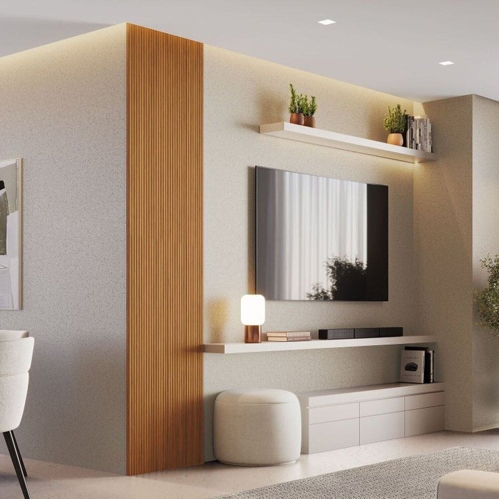 Kit 2 Placas de Painel Ripado Tóquio 250cm X 58cm X 3,3mm rende 2,9m² - Ecorevest Freijó
