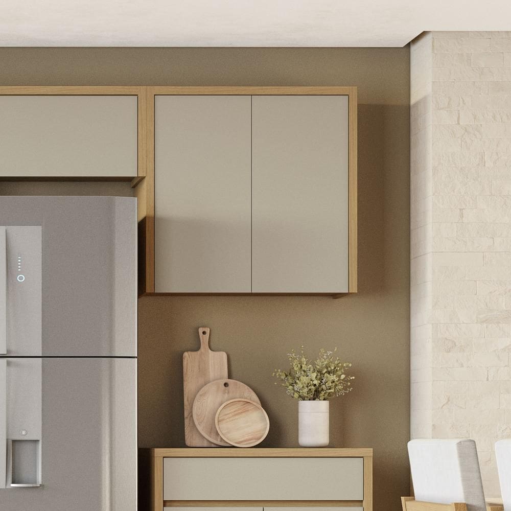 Armário Aéreo 2 Porta 100% MDF 80cm Condessa Nesher Móveis