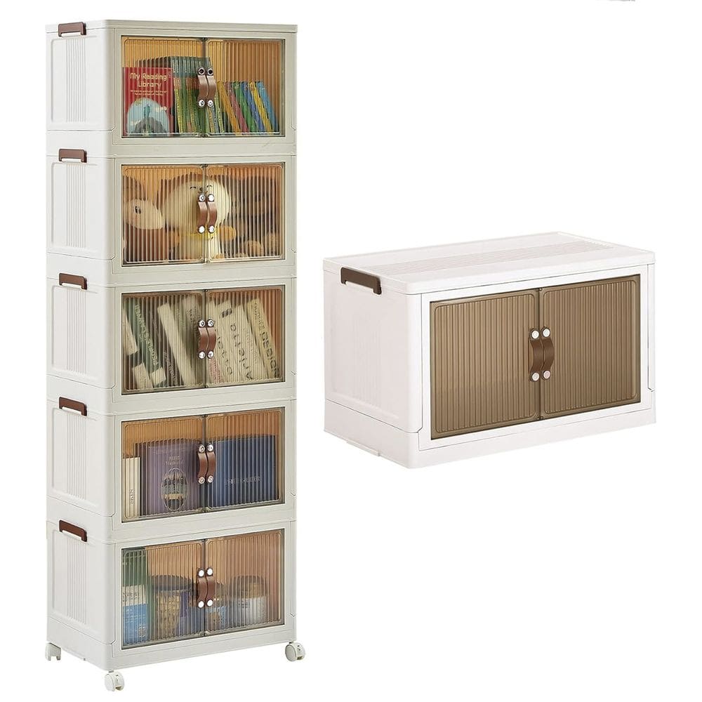 Armario organizador Dobravel 5 Andares Empilhavel Organizaçao Decoraçao Porta Objetos