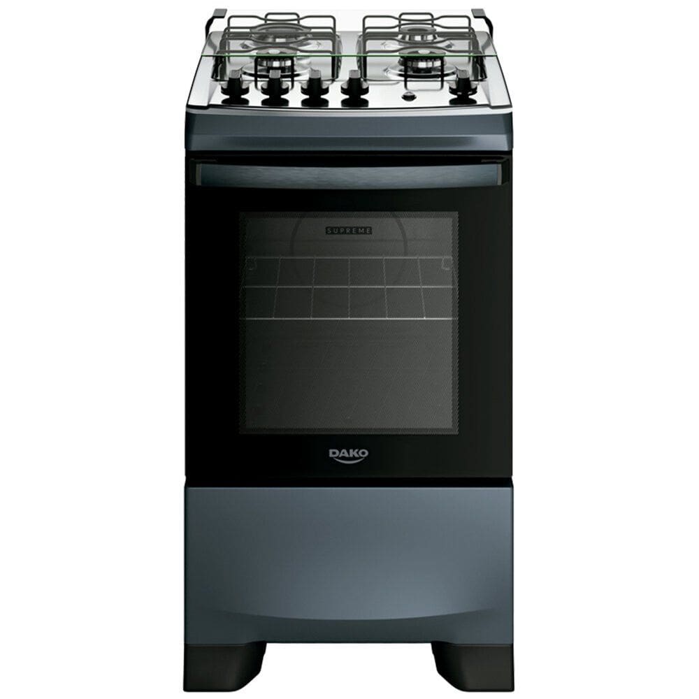 Fogão a Gás 4 Bocas Dako Supreme Titanium com Mesa Inox