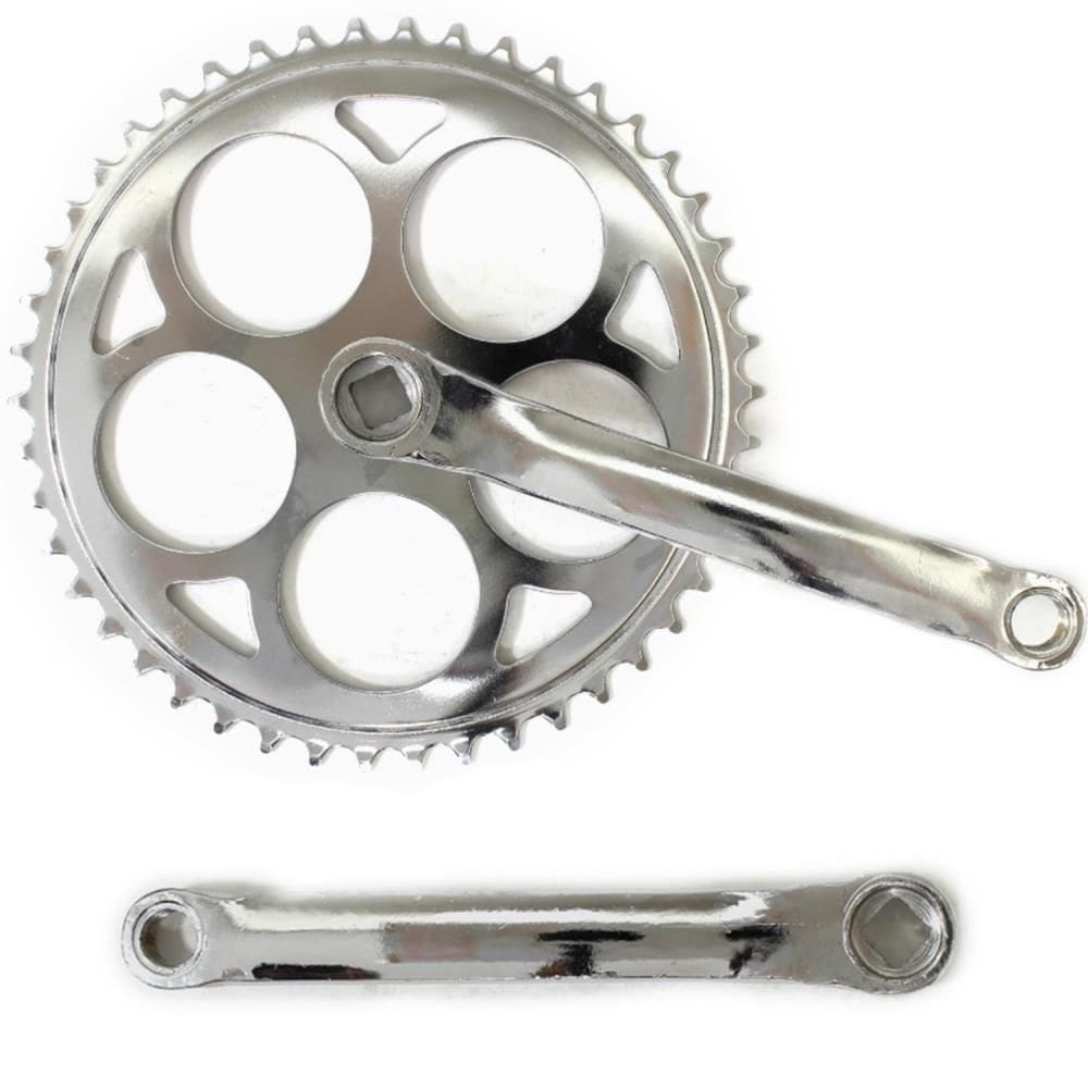 Pedivela em Aço Cromado 46 Dentes Eixo Ponta Quadrada 165mm