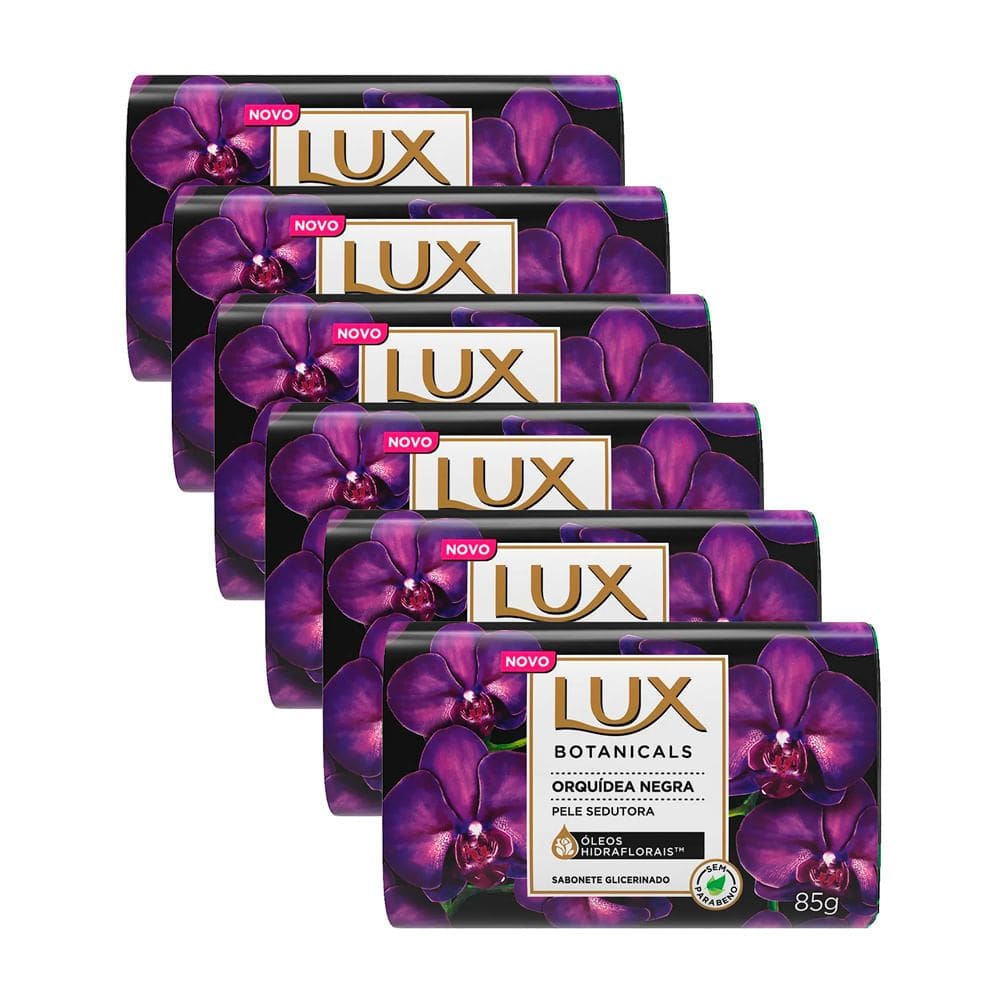 Sabonete em Barra Lux Botanicals Orquídea Negra 85g Kit com seis unidades