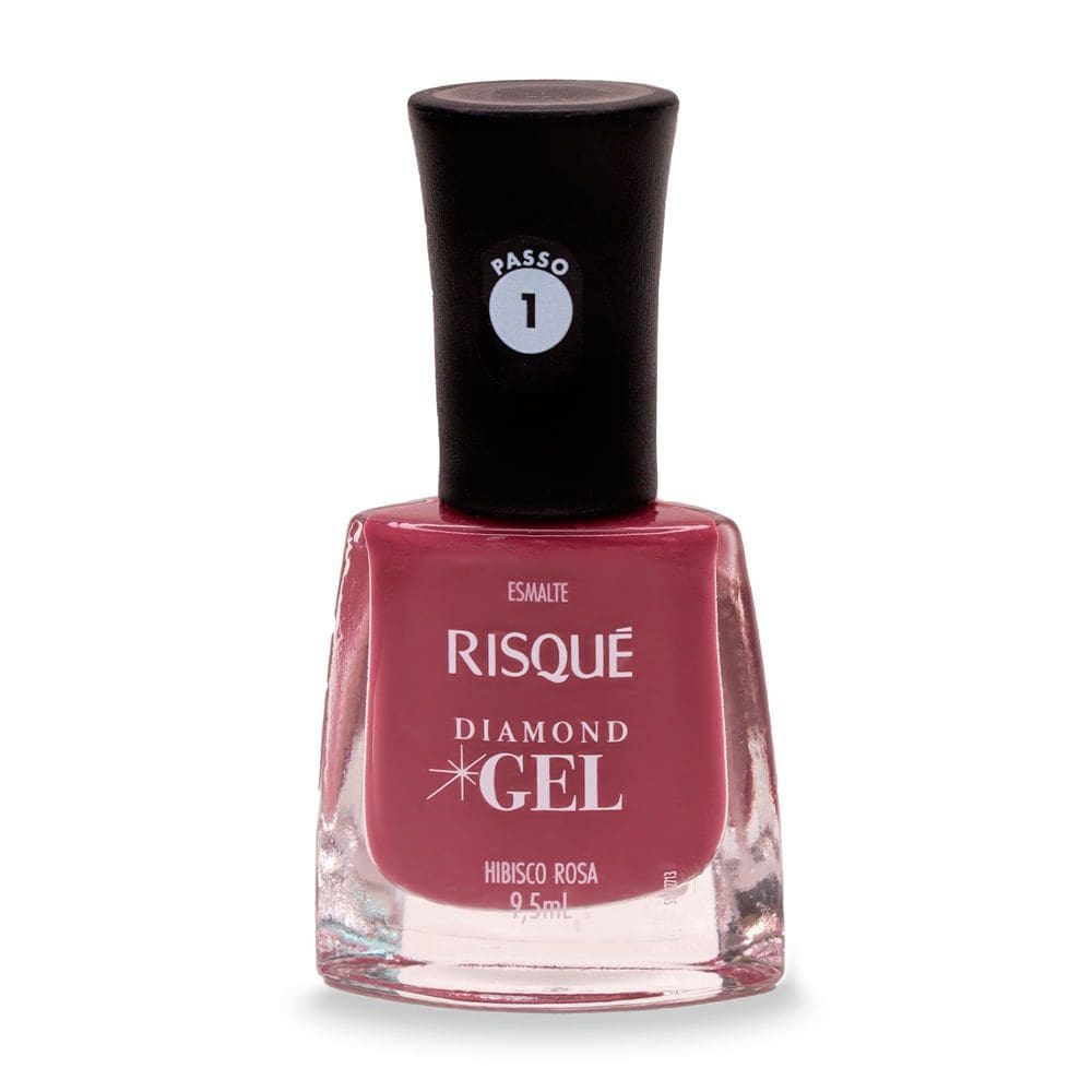 Esmalte Risqué Diamond Gel Cor Hibisco Rosa 9,5ml