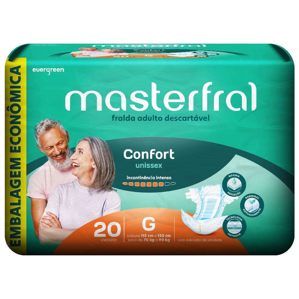 Fralda Descartável Geriátrica Masterfral M ao XG Evergreen