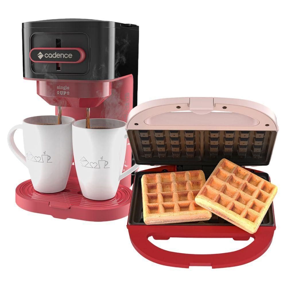 Kit Single Up CadenceCafeteira E Máquina De Waffles 220V