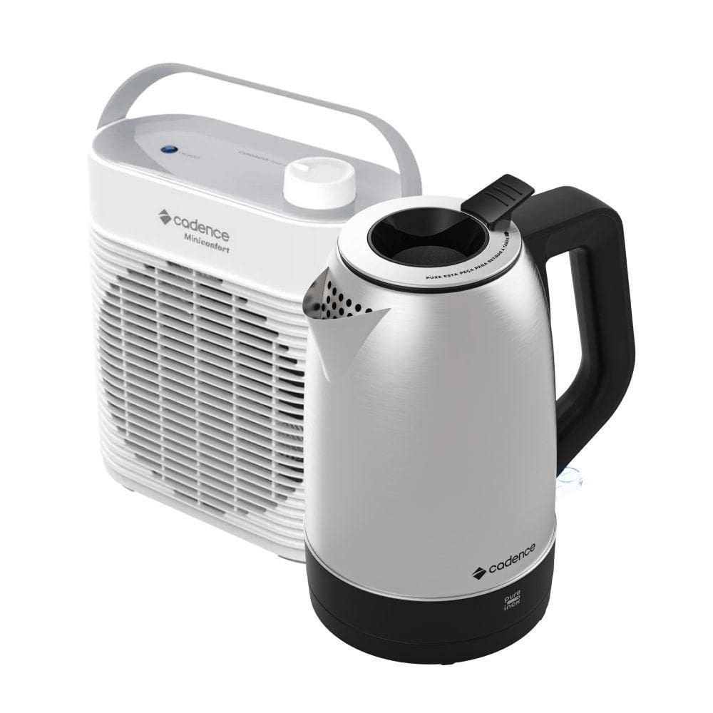 Kit Cadence Aquecedor Miniconfort E Chaleira Pure Inox 220V