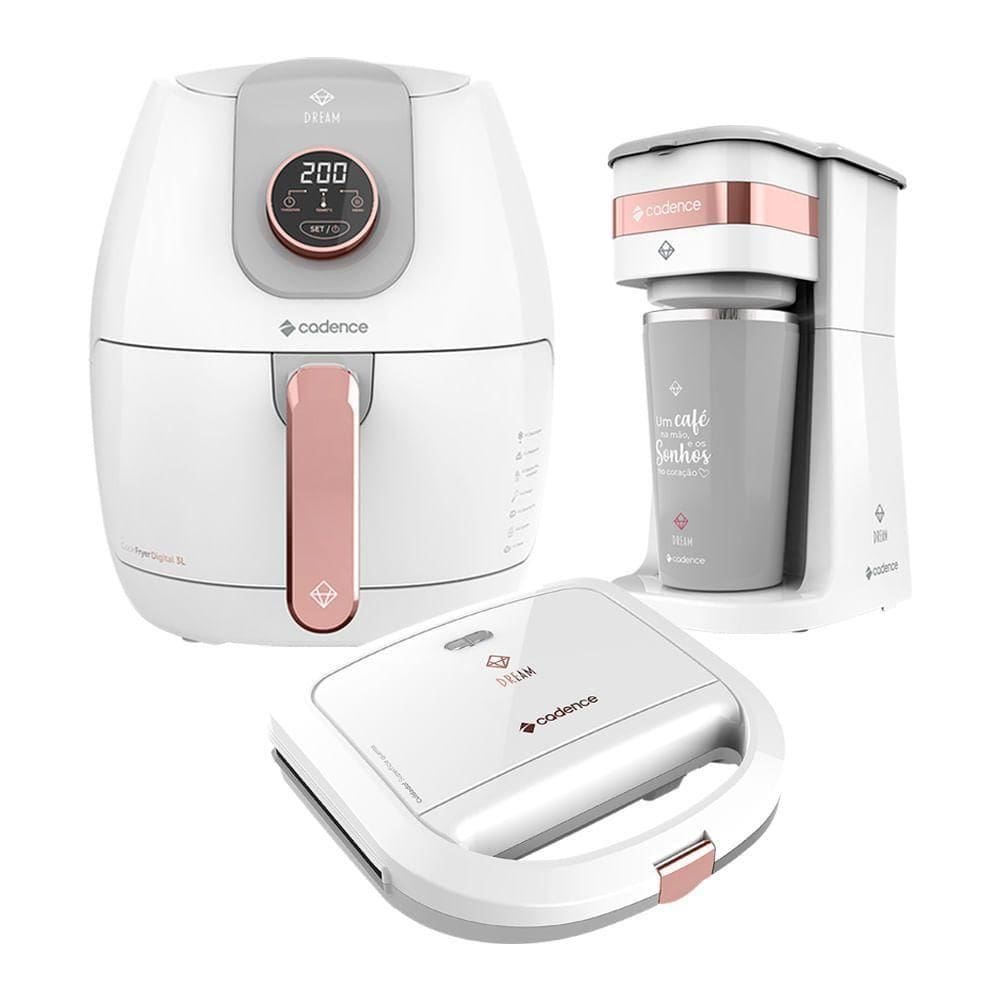 Kit Cadence Dream Rosé Gold - Fritadeira - Cafeteira - Sanduicheira 110V