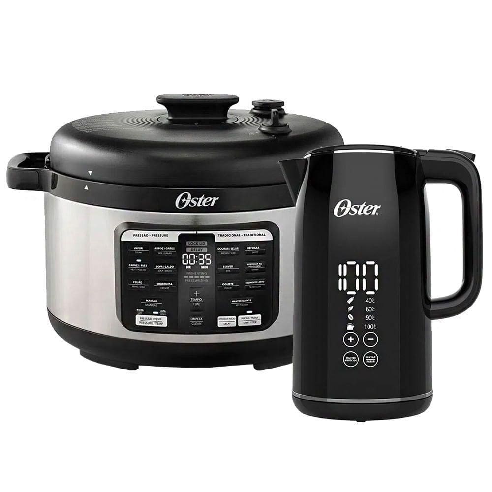 Kit Panela De Pressão Elétrica 5,7L E Chaleira Digital Oster 110V