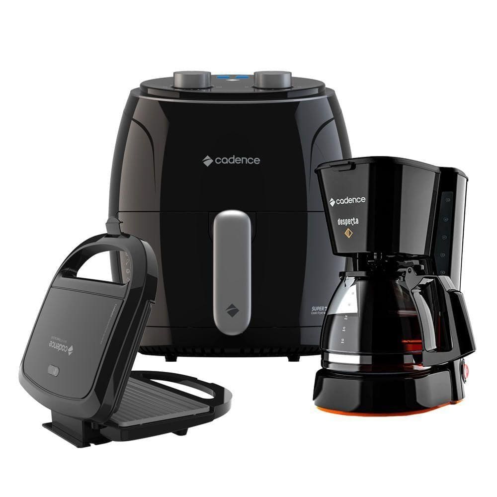 Kit Super Cook Cadence Fritadeira 3,8LSanduicheira Cafeteira 110V