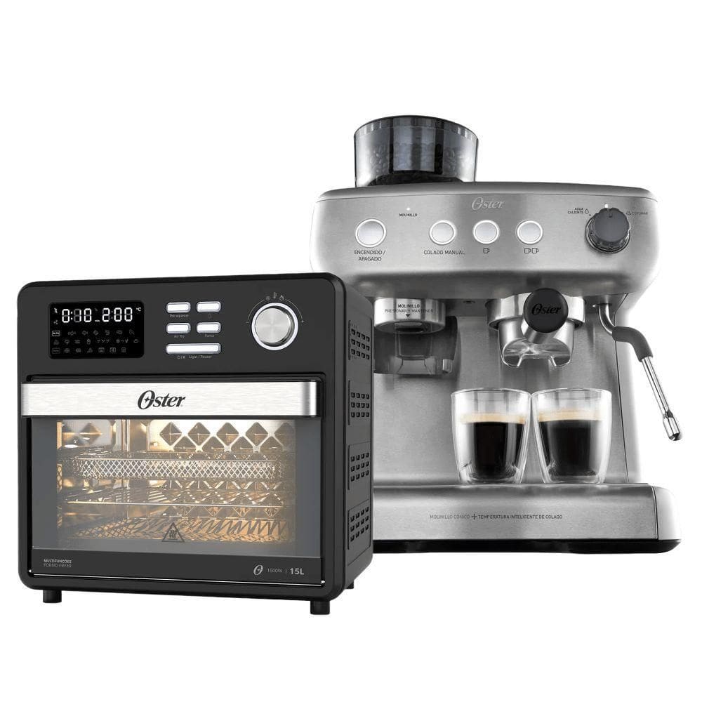 Kit Forno e Fryer 15L E Cafeteira Espresso Perfect Brew Oster 110V