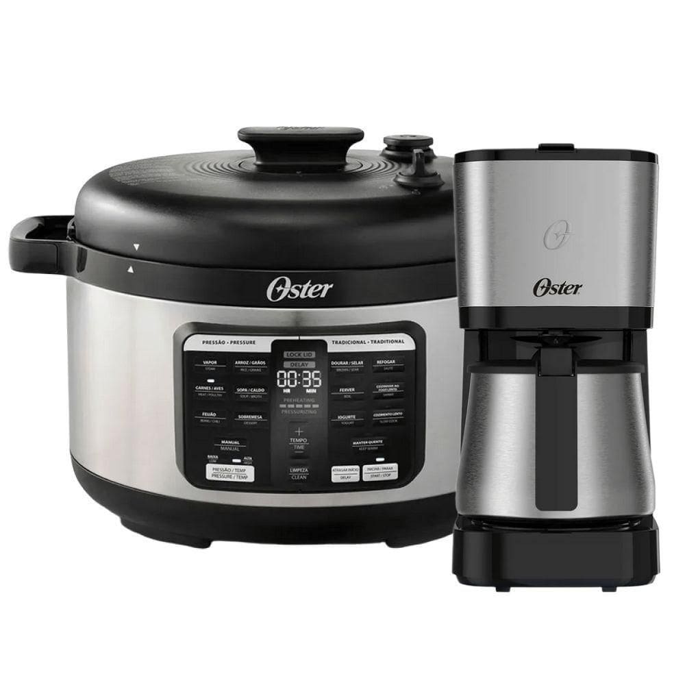 Kit Panela De Pressão 5,7K Multifunções E Cafeteira Com Jarra Inox Oster 220V