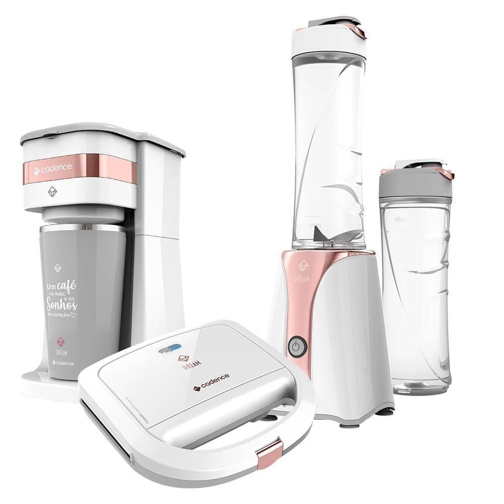 Kit Cadence Dream Rosé Gold Blender Cafeteira Sanduicheira 220V