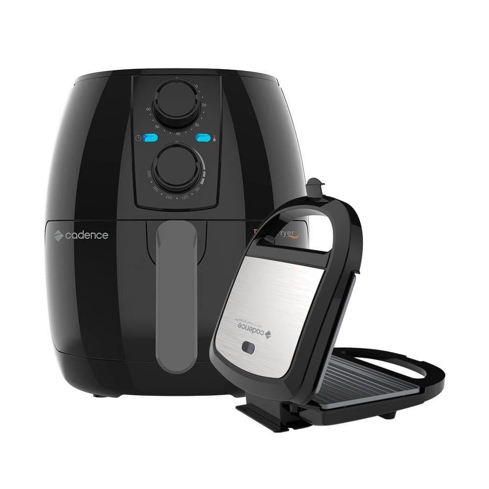 Kit Fritadeira 3LCadence E Sanduicheira Prime Inox 220V