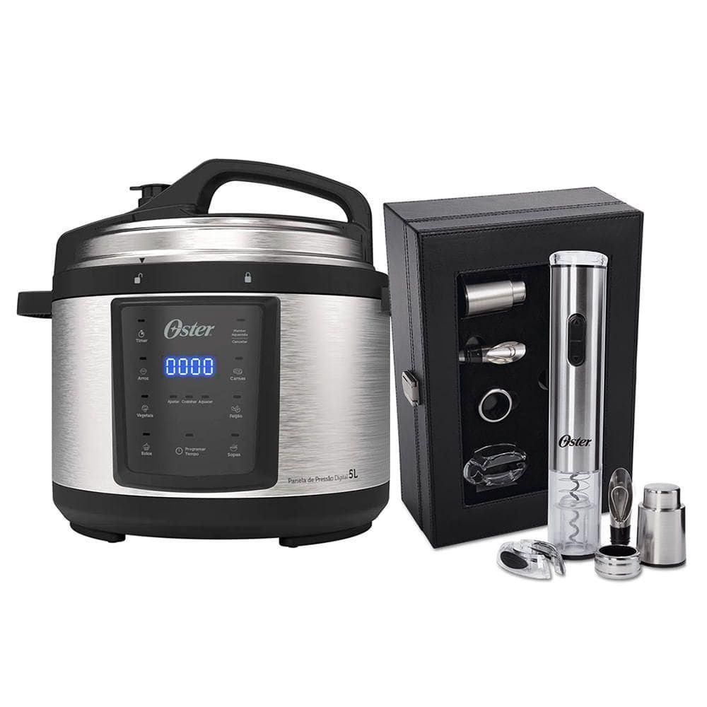 Kit Panela De Pressão Elétrica E Kit Vinho Oster 220V