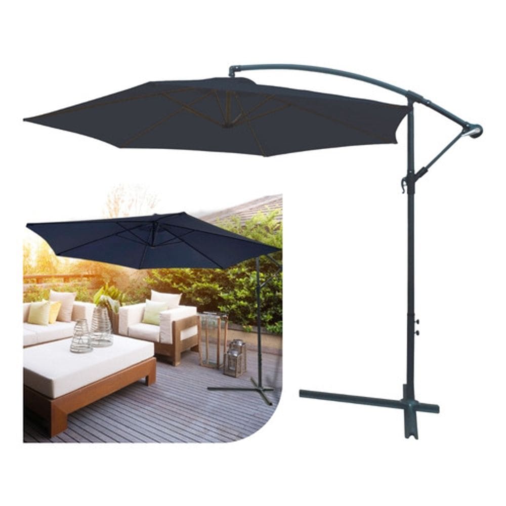 Ombrelone Lateral Guarda Sol 3 Metros Importway Azul P/ Piscina Praia Deck