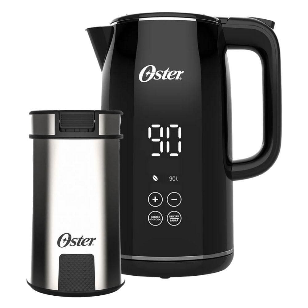Kit Chaleira Digital 1,7L E Moedor De Café Inox Oster 220V