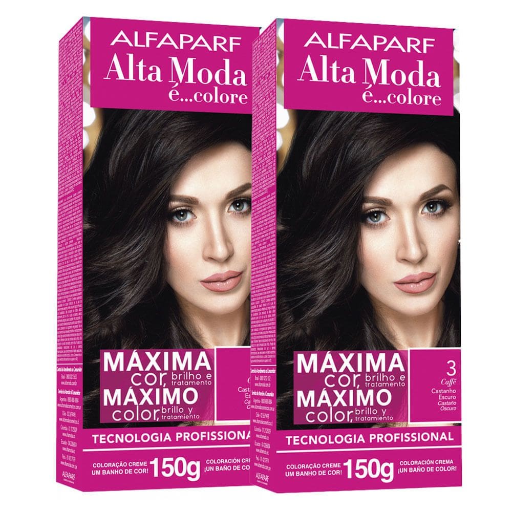 Kit 2X Tintura Creme Altamoda Alfaparf Caffe 3