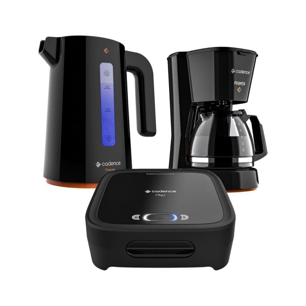 Kit Cadence Contrast - Sanduicheira Cafeteira Chaleira 110V