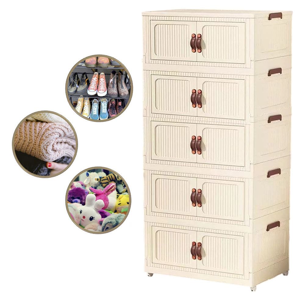 Armario Organizador Dobravel 5 Andares Empilhavel Organizaçao Decoraçao Objetos Roupas Acessorio Banheiro Cozinha Quarto Varanda Multiuso