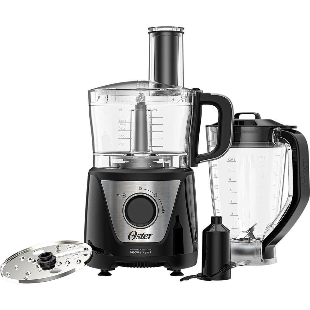 Multiprocessador De Alimentos Black 4 Em 1 Oster 110V