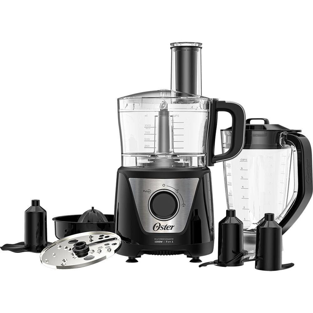 Multiprocessador De Alimentos Black 7 Em 1 Oster 110V